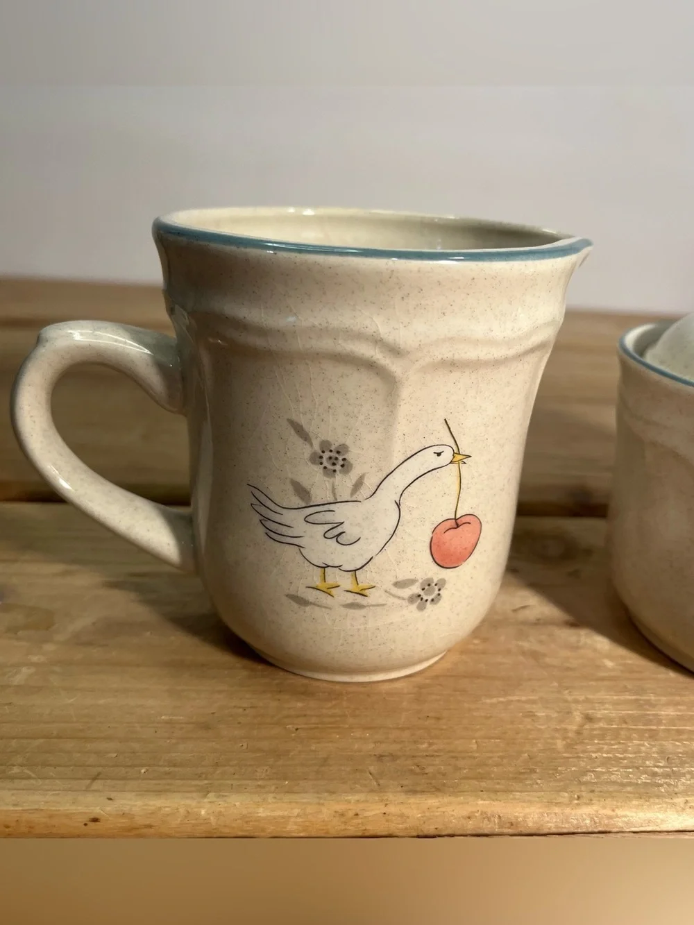 International Stoneware Marmalade Creamer Sugar Bowl Dish Japan Goose Cottagecor